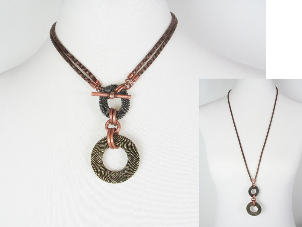 2-Way Mesh Circle Drop Necklace | Erica Zap Designs