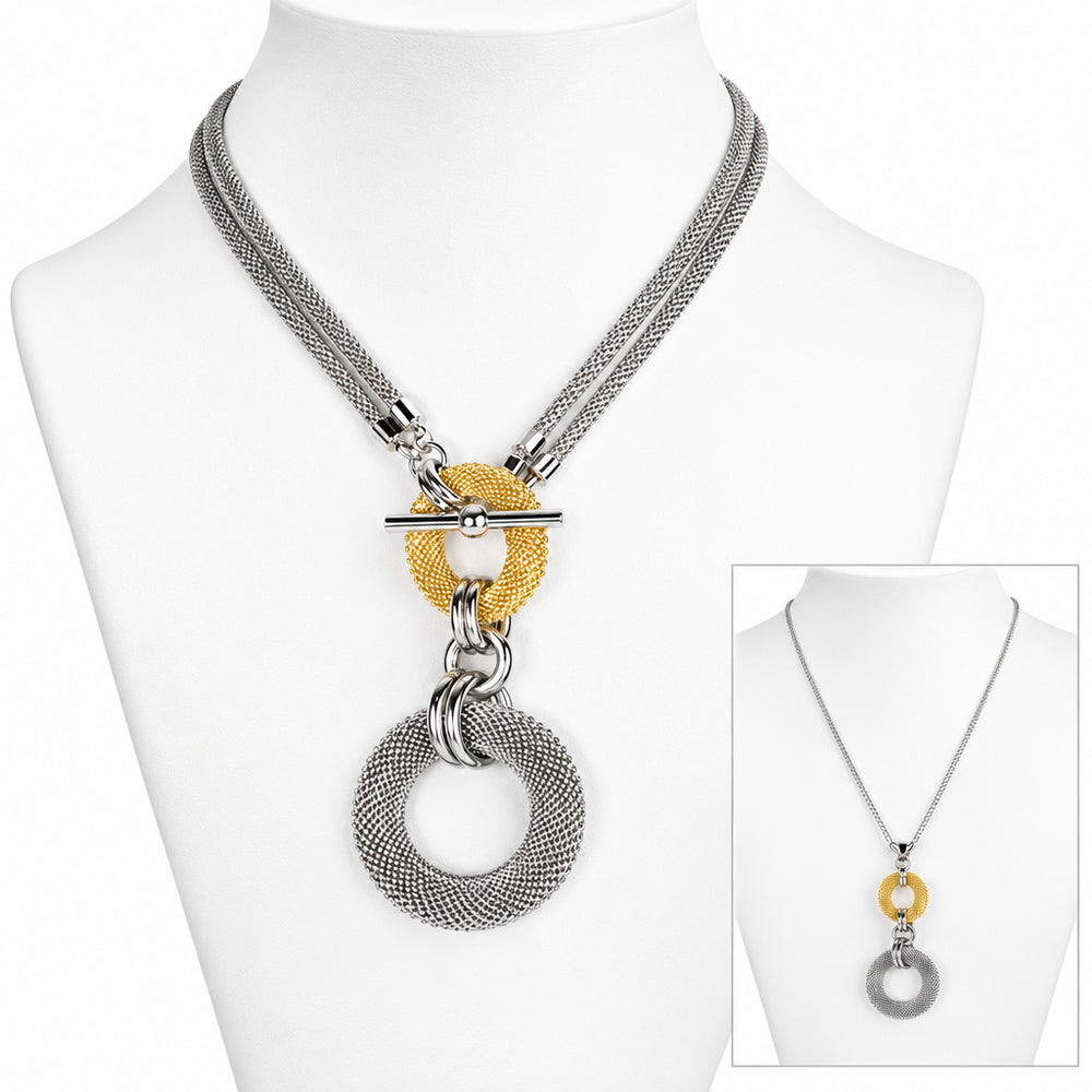 2-Way Mesh Circle Drop Necklace | ERICA ZAP DESIGNS