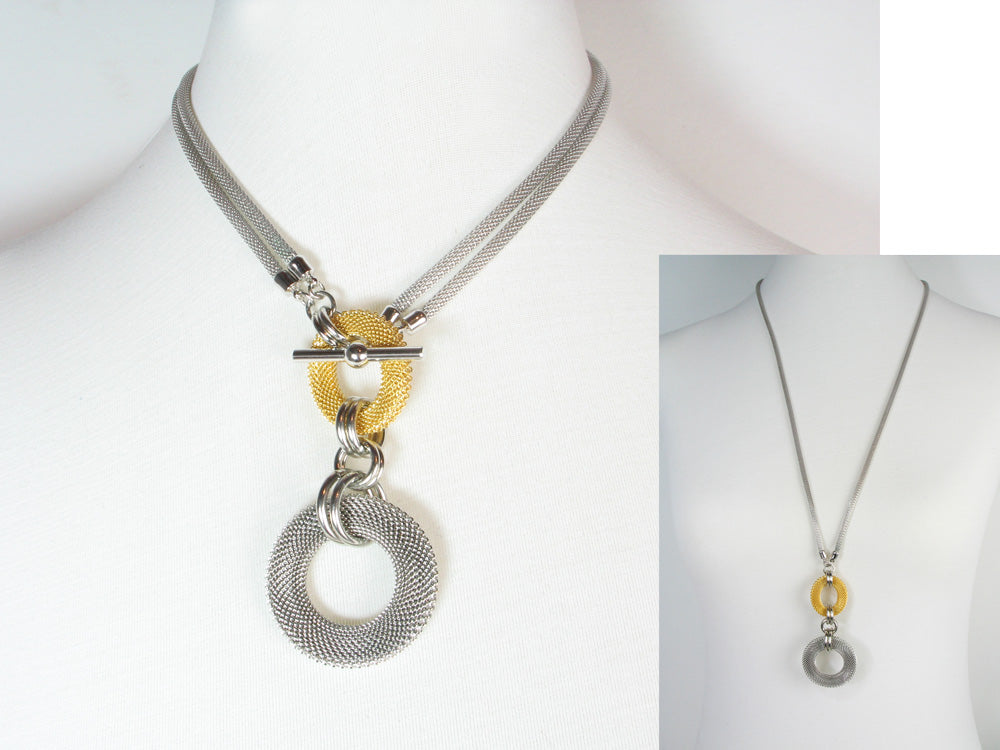 2-Way Mesh Circle Drop Necklace | Erica Zap Designs