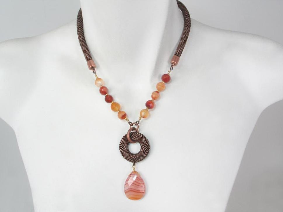 Mesh Necklace with Stones | Erica Zap Designs